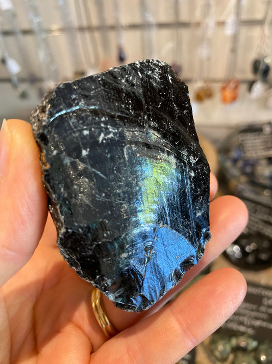 Obsidienne argentée brute