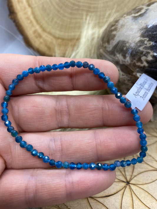 Bracelet Apatite bleue 3mm