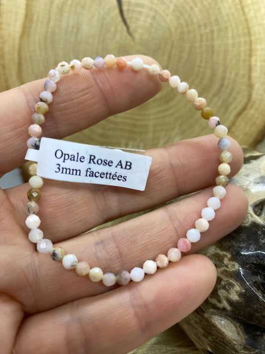 Bracelet opale rose 3mm